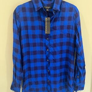 Banana Republic Women’s  Blue Plaid Shirt